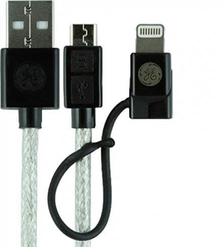 Cable de carga doble USB a Micro + USB. con adaptador Iphone, Ipad, Ipod de 1,8 m