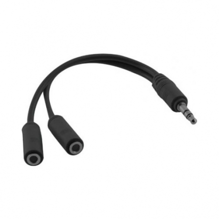 Plug (3.5mm) con divisor de 2 vias Audio Negro