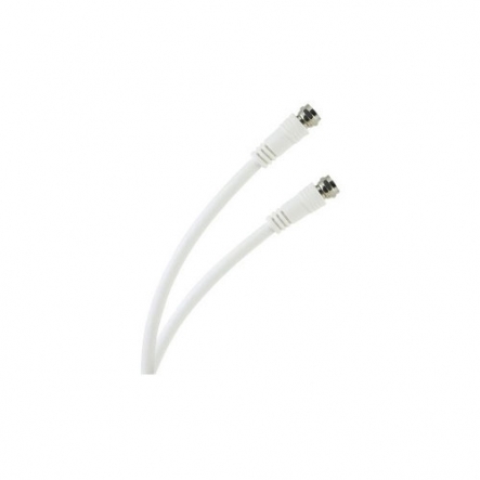 Rg6 cable coaxil, 1.8 m, Blanco